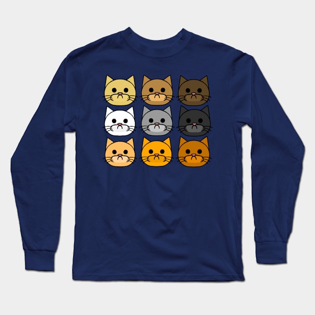 Cat Faces | 天然毛皮 | Long Sleeve T-Shirt by Kri